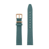 16mm Teal Genuine Leather Steel Rose Gold Buckle Strap